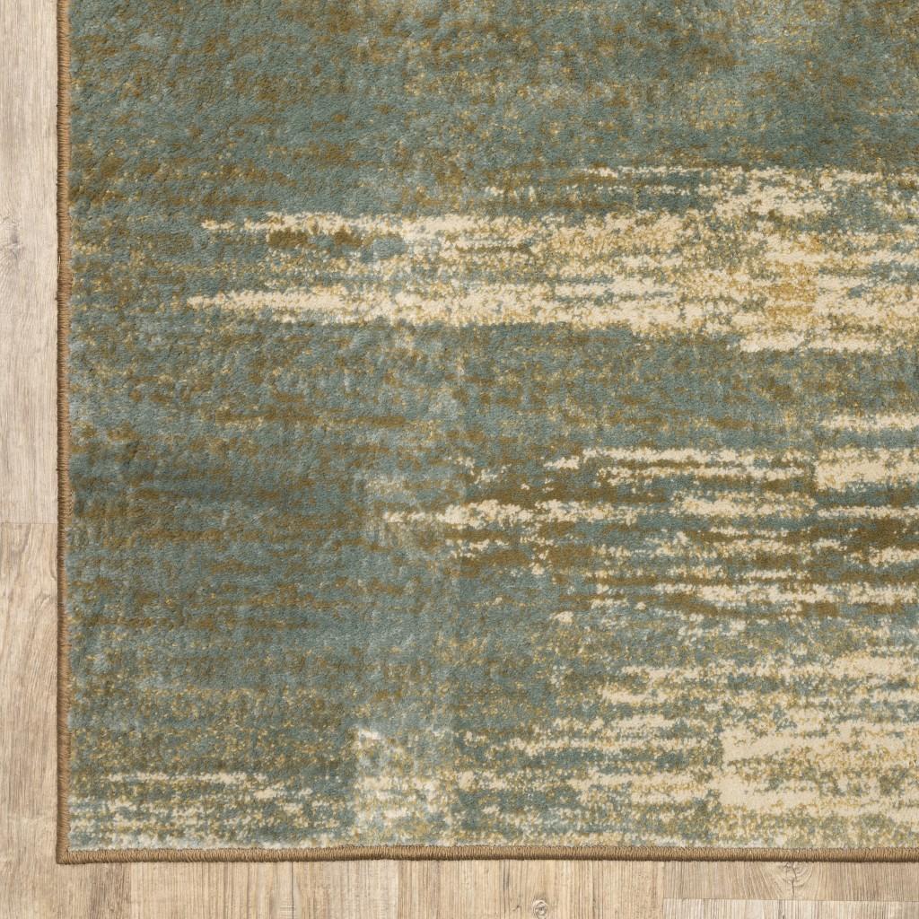 7’x9’ Blue and Brown Distressed Area Rug