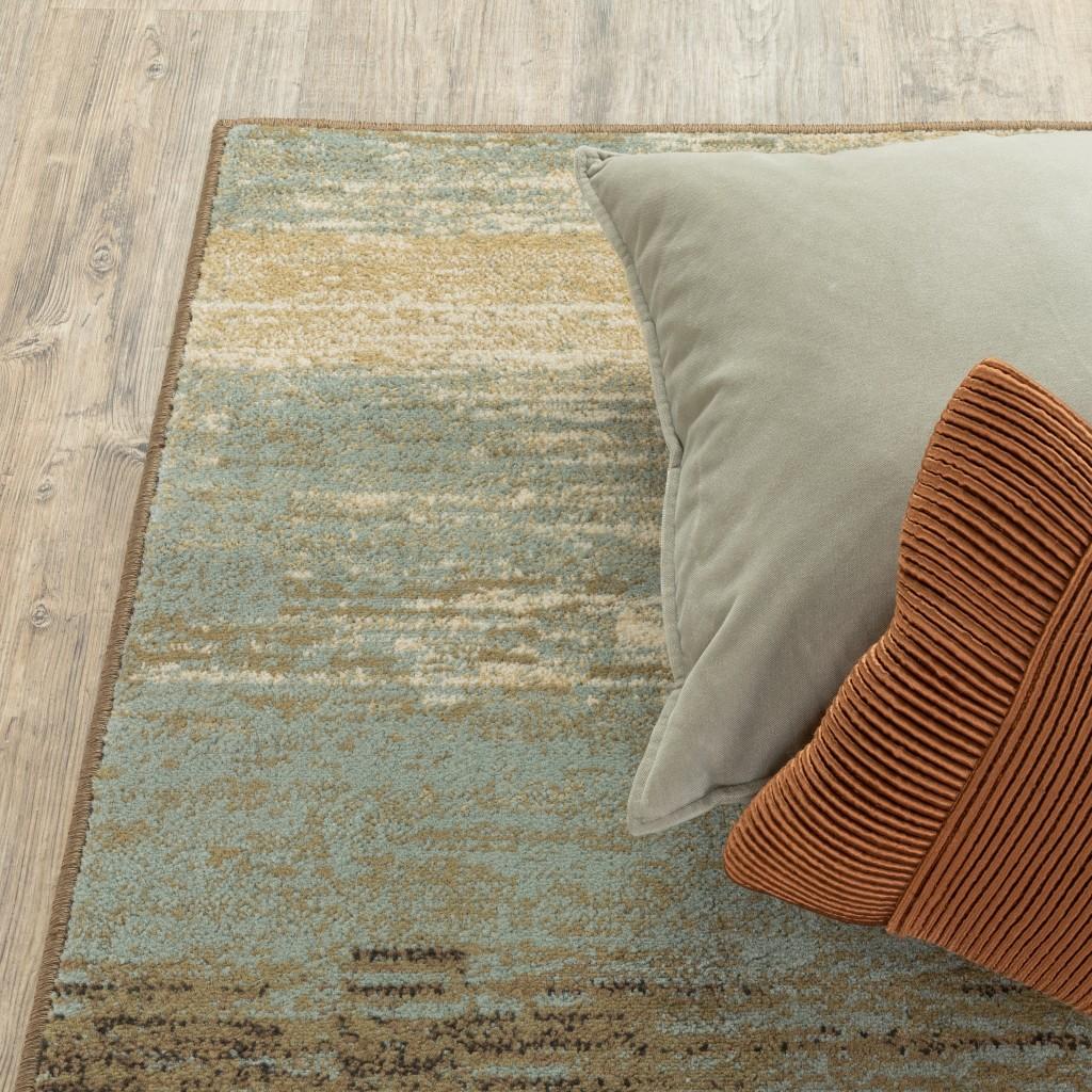 8’x10’ Blue and Brown Distressed Area Rug