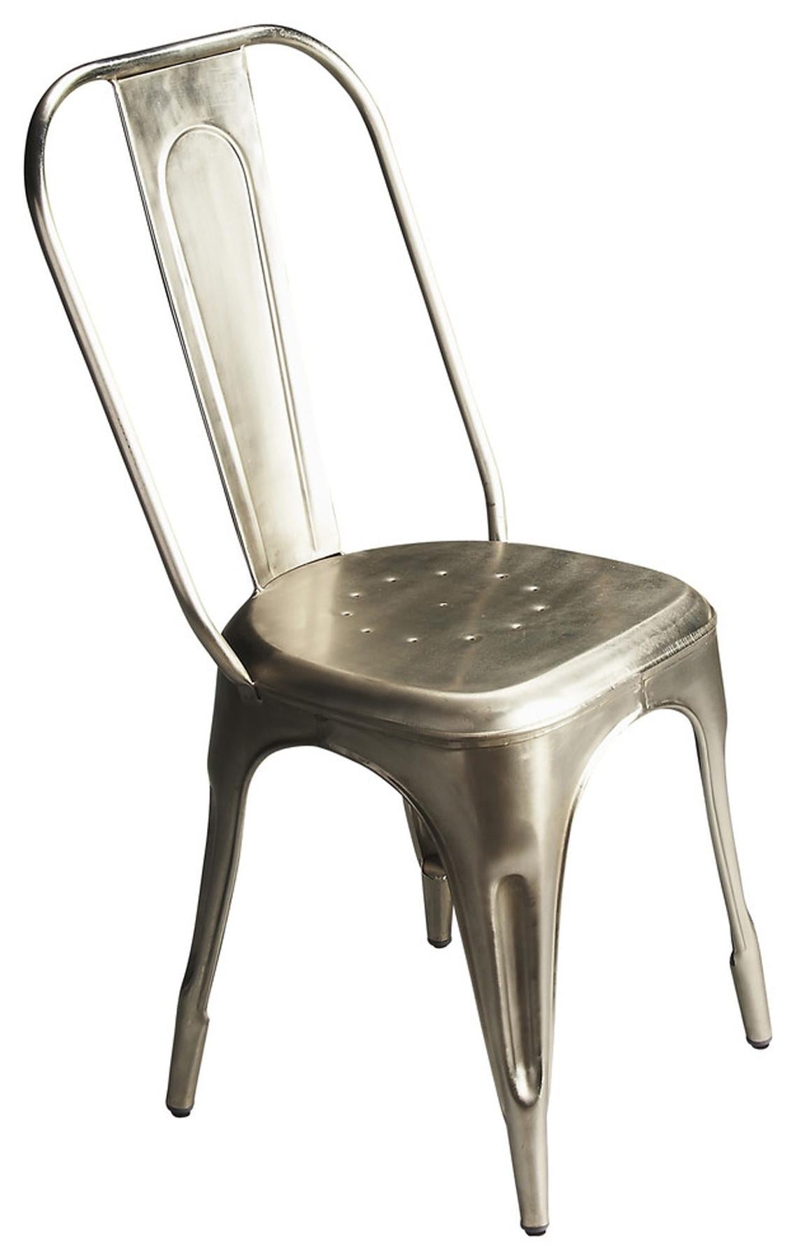 Silver Metal Dining Chair