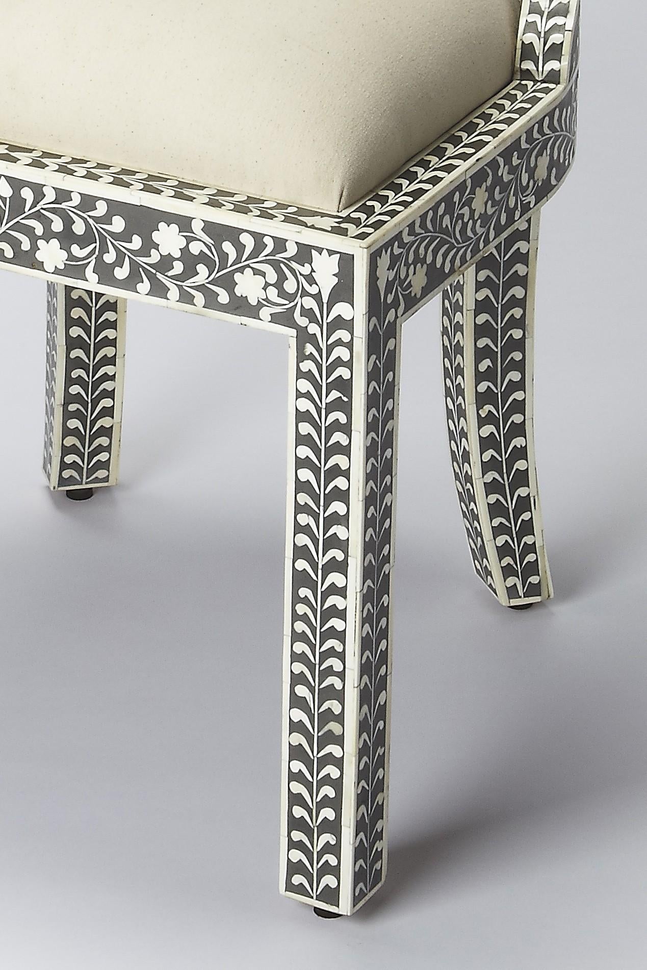 Black Bone Inlay Accent Chair