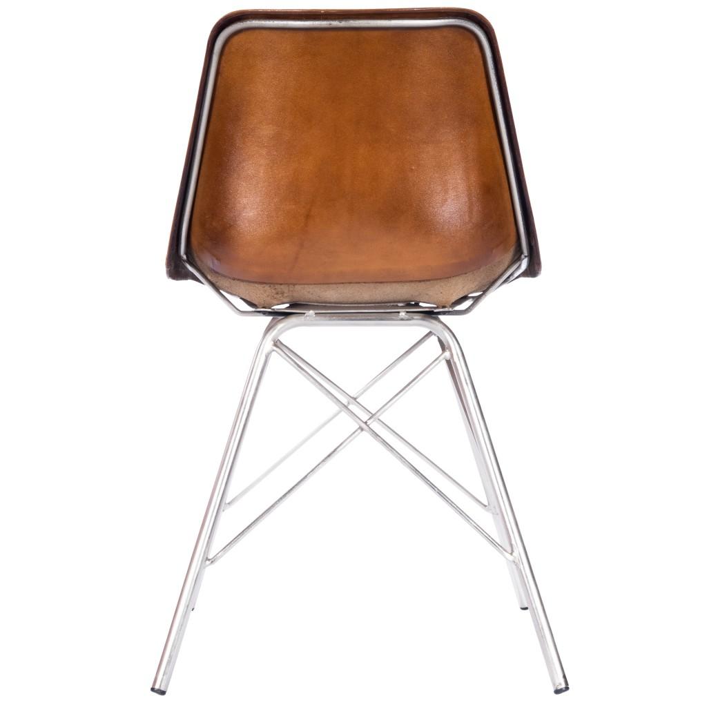 Light Brown Leather Side Chair