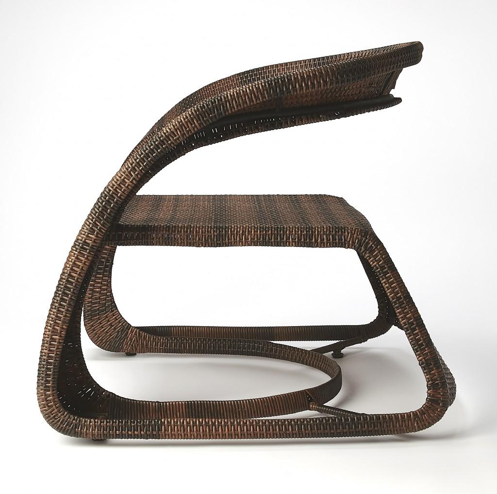 Contemporary Dark Brown Rattan Chair