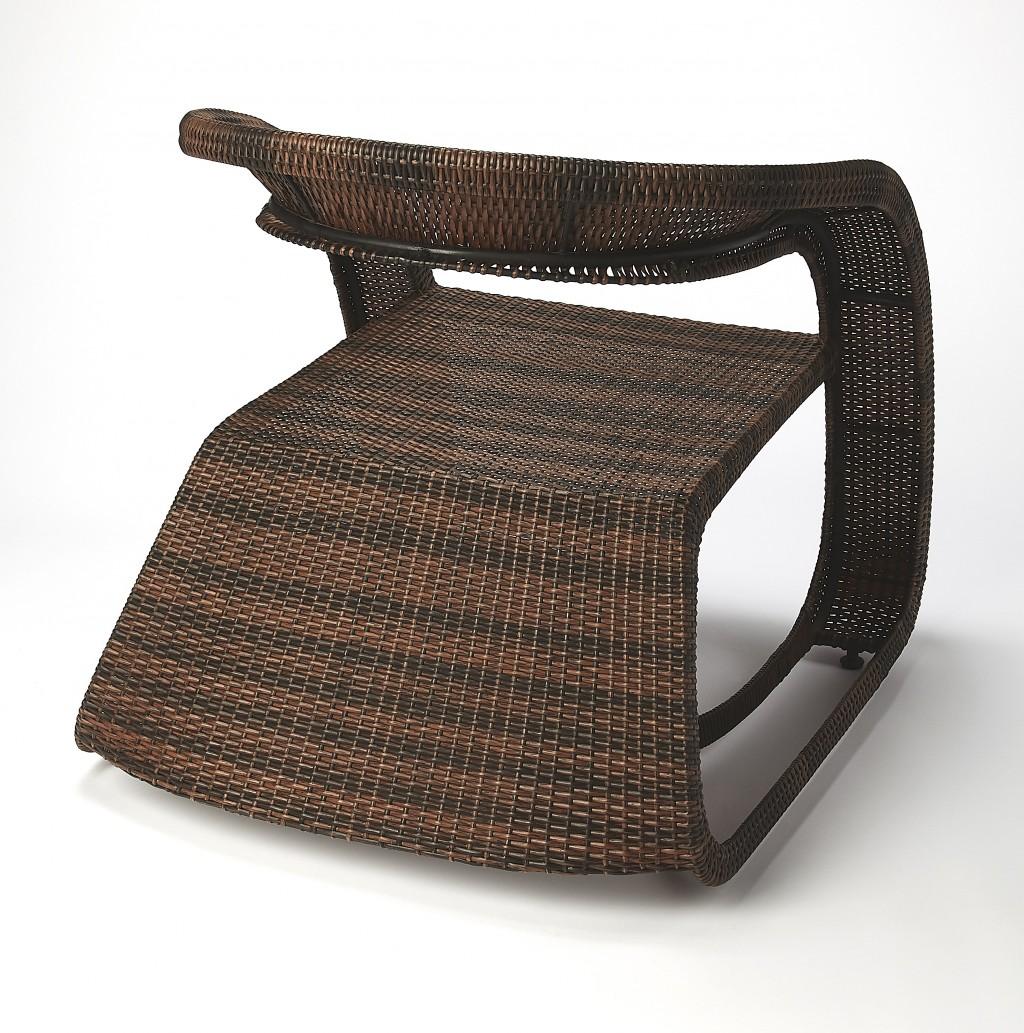 Contemporary Dark Brown Rattan Chair