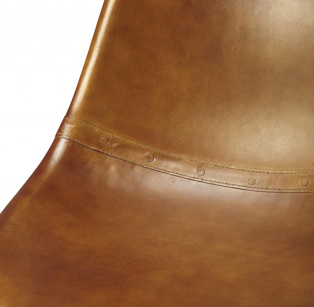 Medium Brown Leather Dining Chair