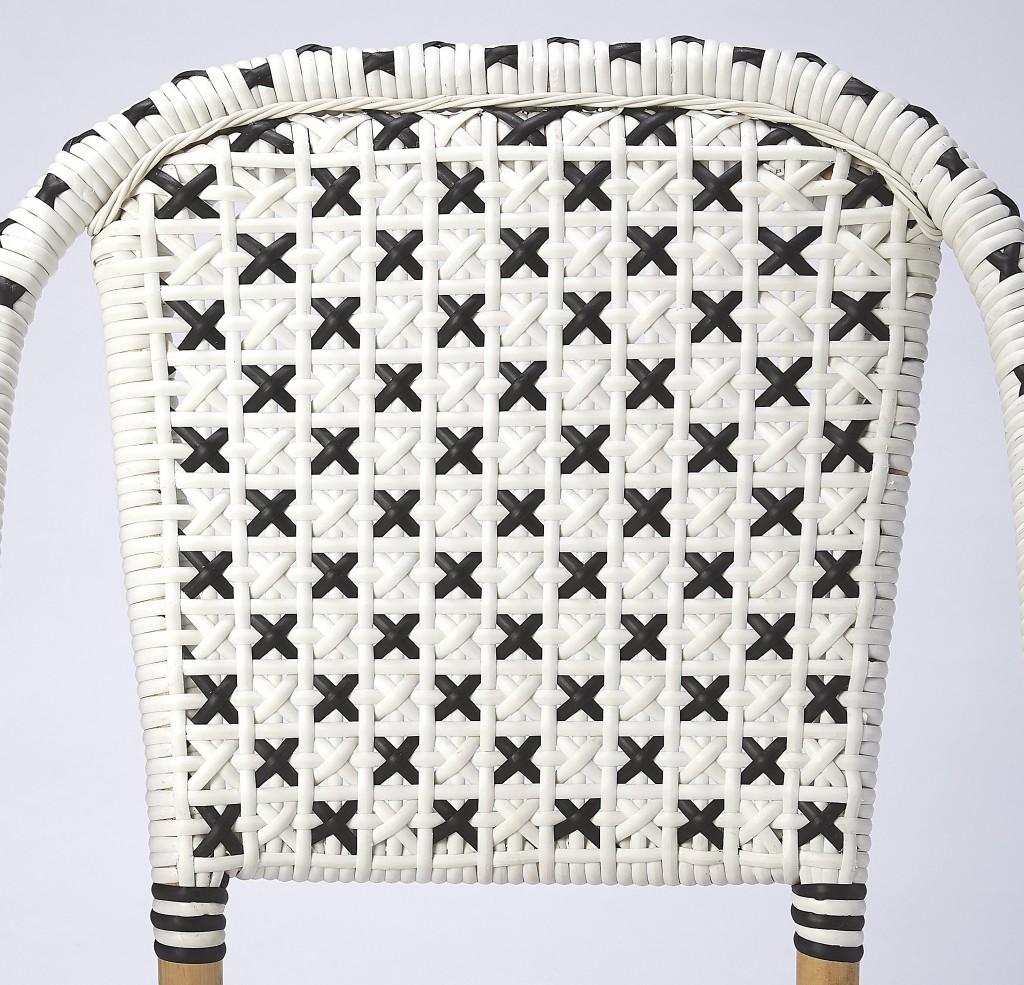 Indoor Outdoor Black and White Rattan Dining Chair