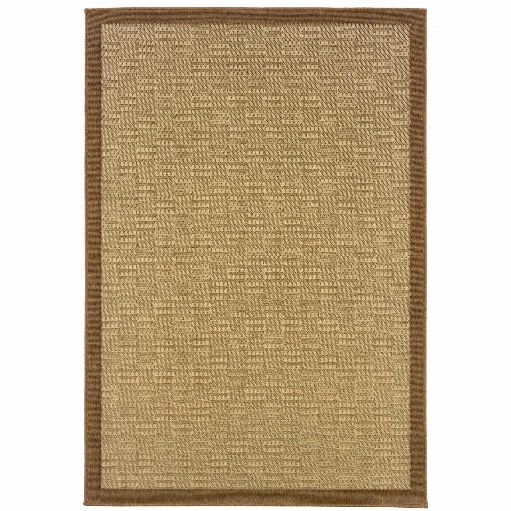 2’x4’ Beige and Brown Plain Indoor Outdoor Scatter Rug