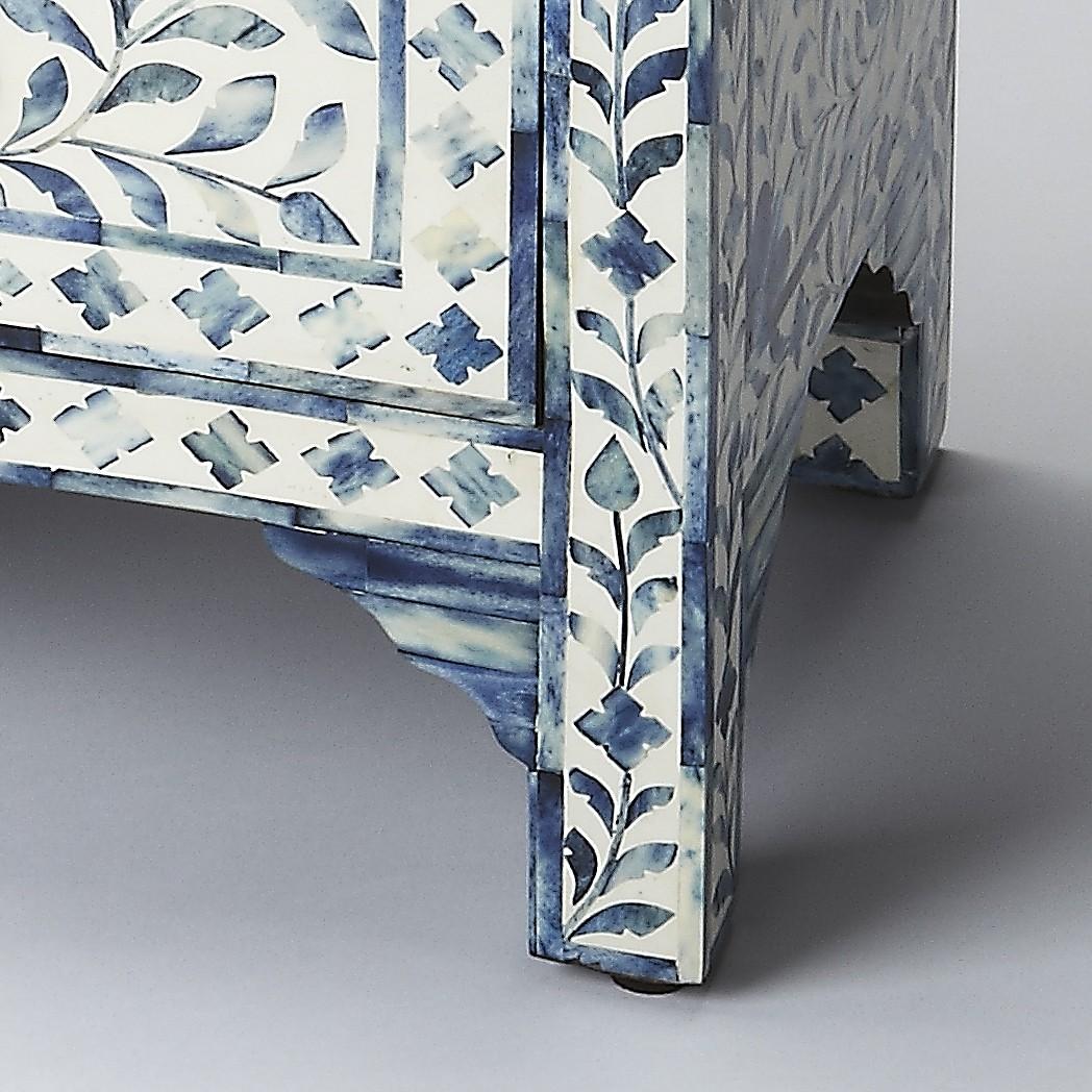 Vivienne Blue Bone Inlay Accent Chest