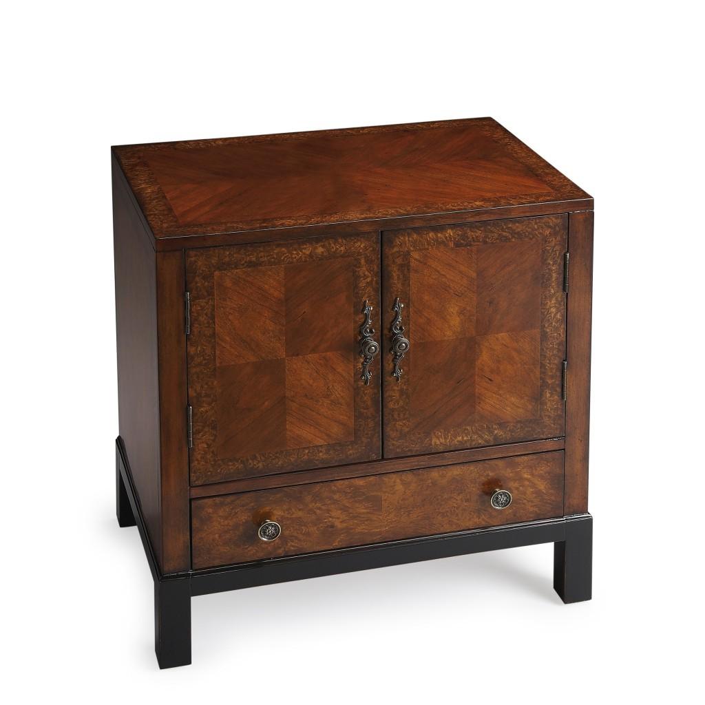 Courtland Cherry & Burl Accent Cabinet