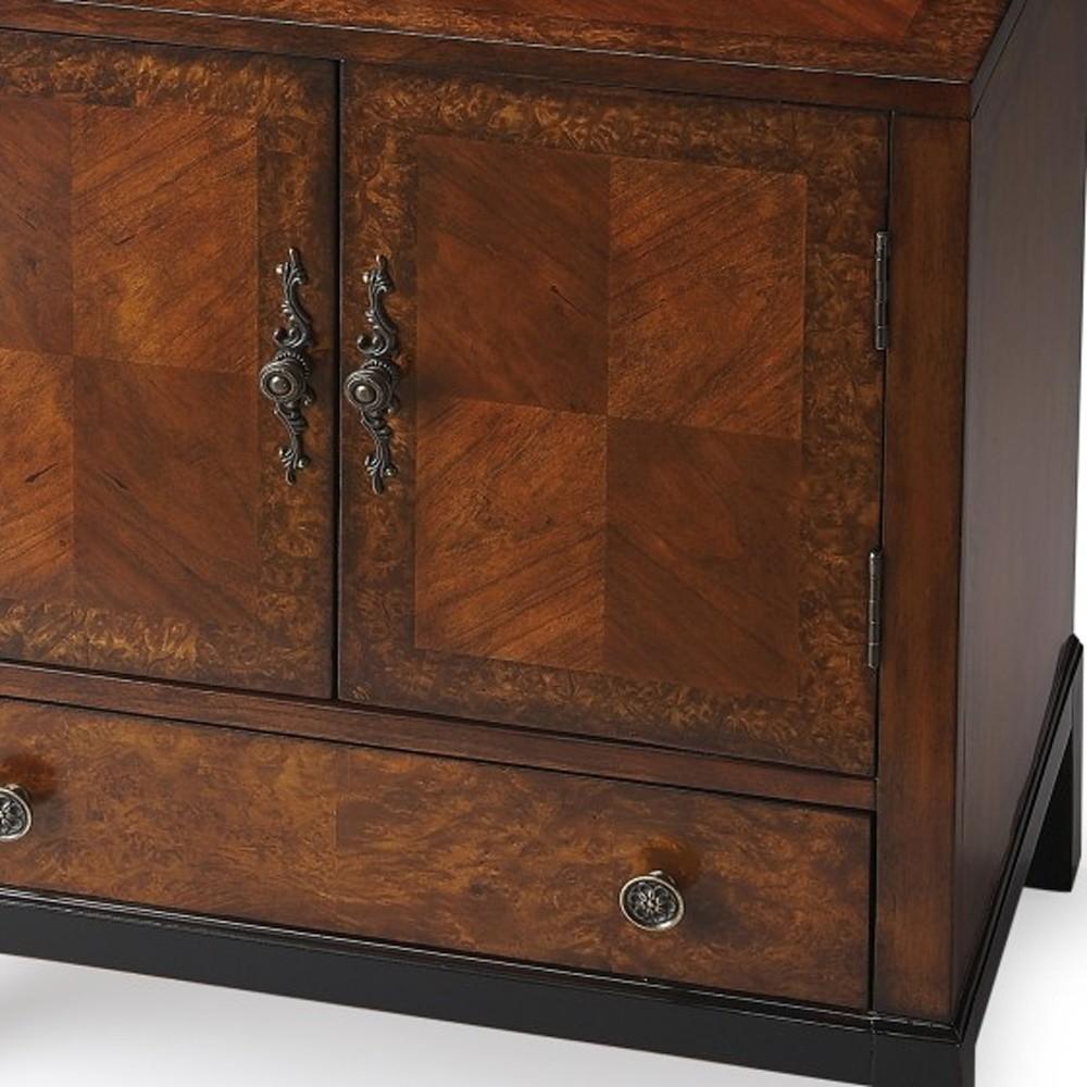 Courtland Cherry & Burl Accent Cabinet