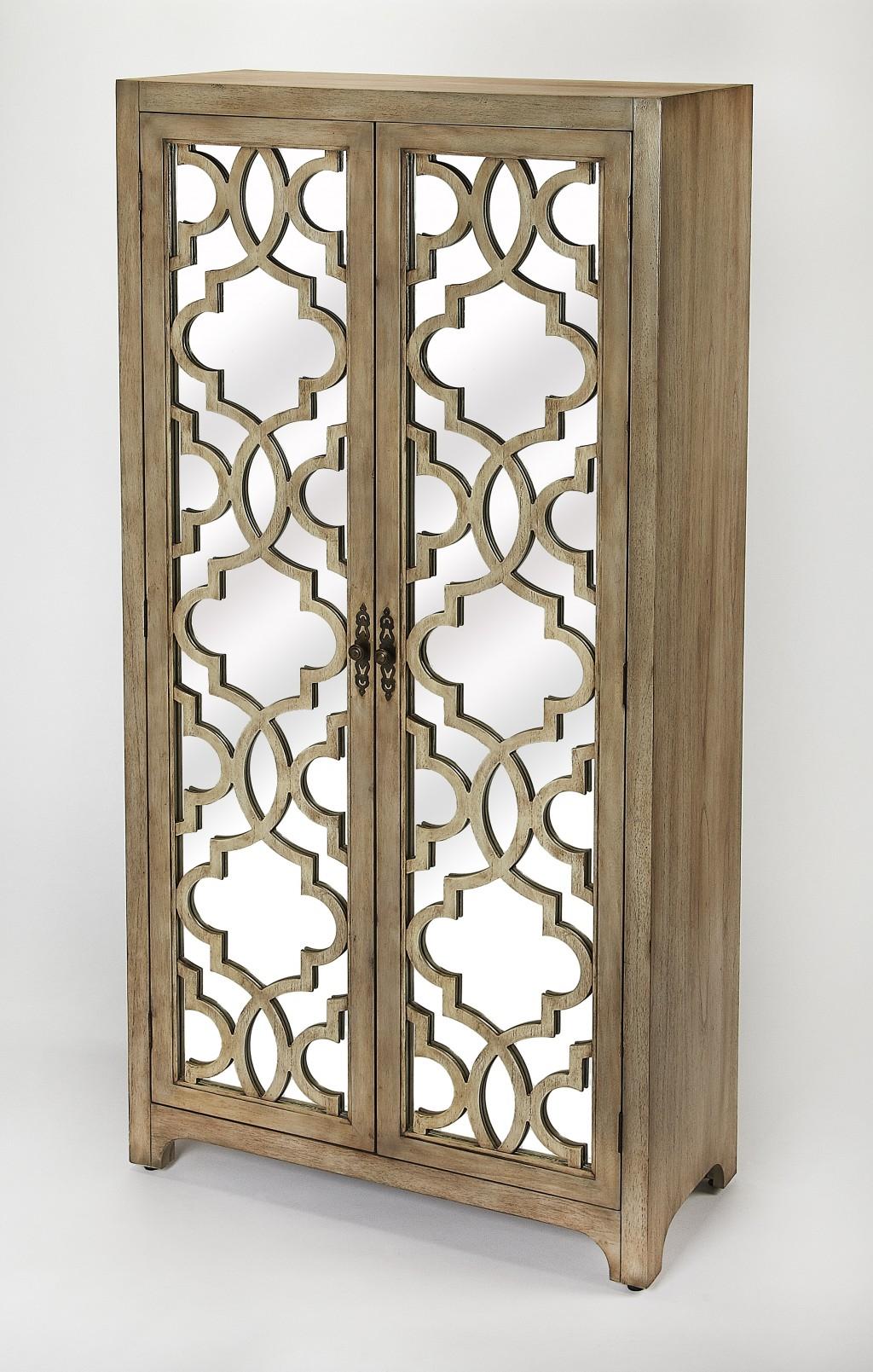 Morjanna Greige Mirrored Armoire