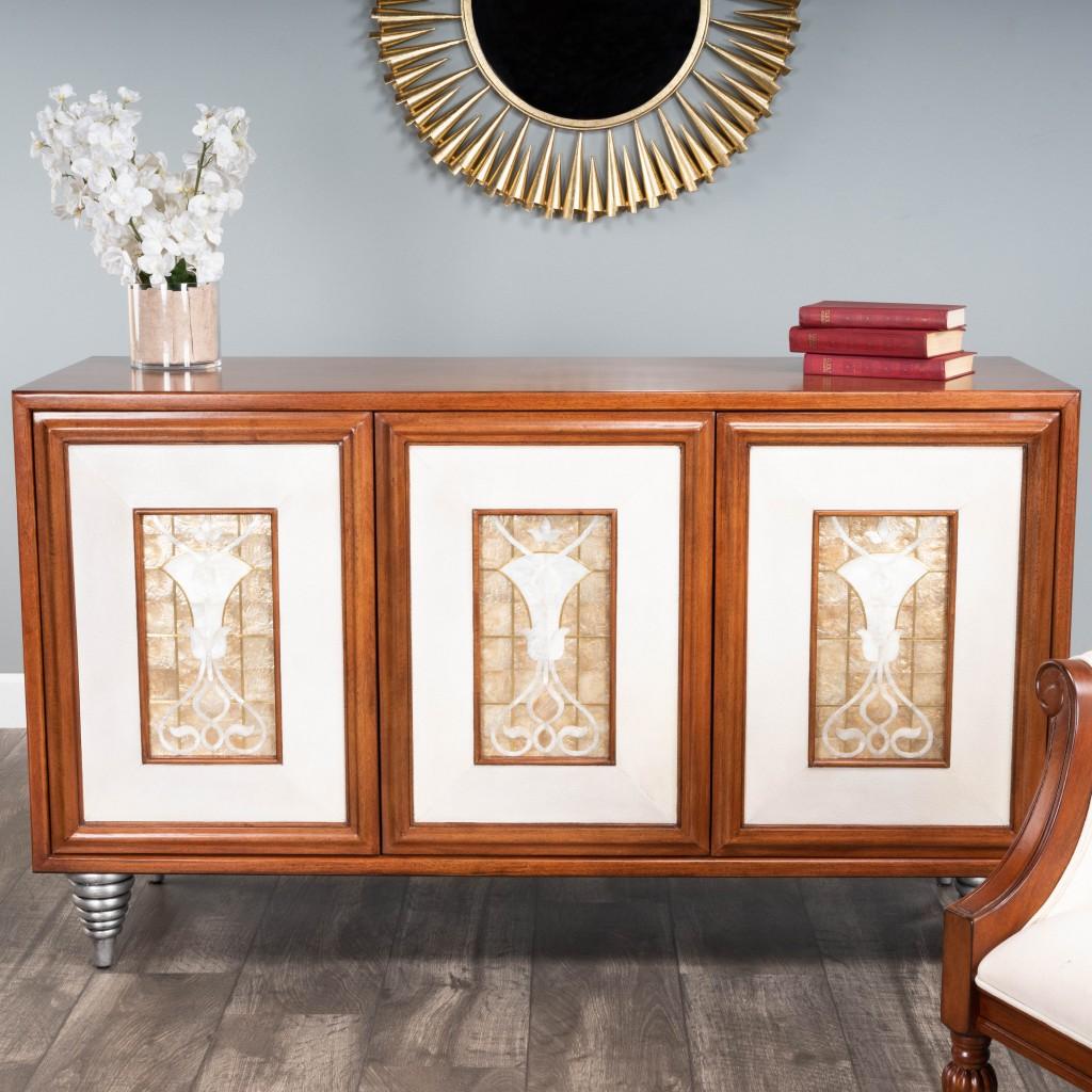 Shelly Leather & Capiz Shell Inlay Sideboard
