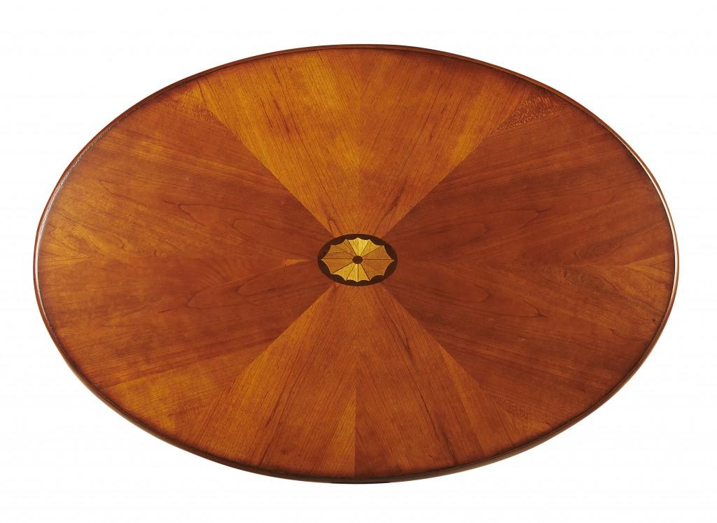 Olive Ash Burl Oval Coffee Table