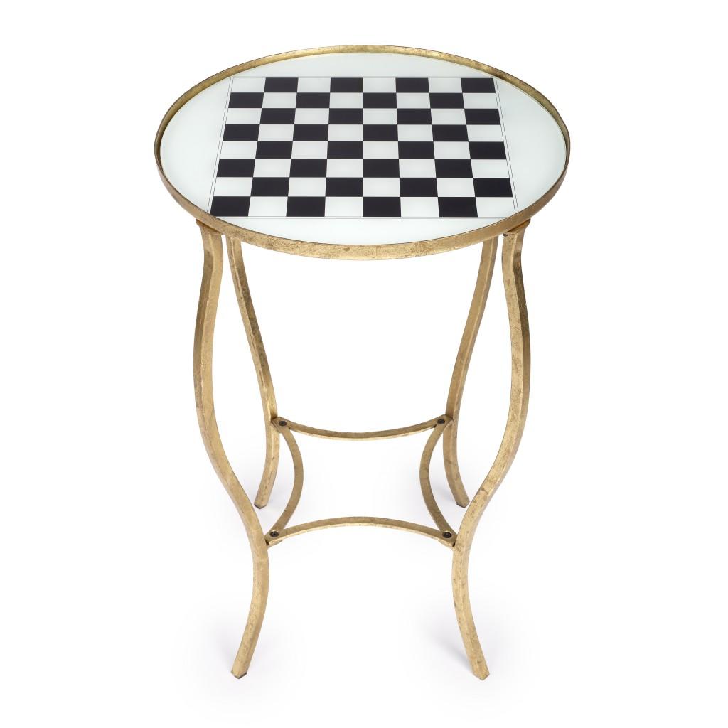 Antique Gold Black and White Game Table