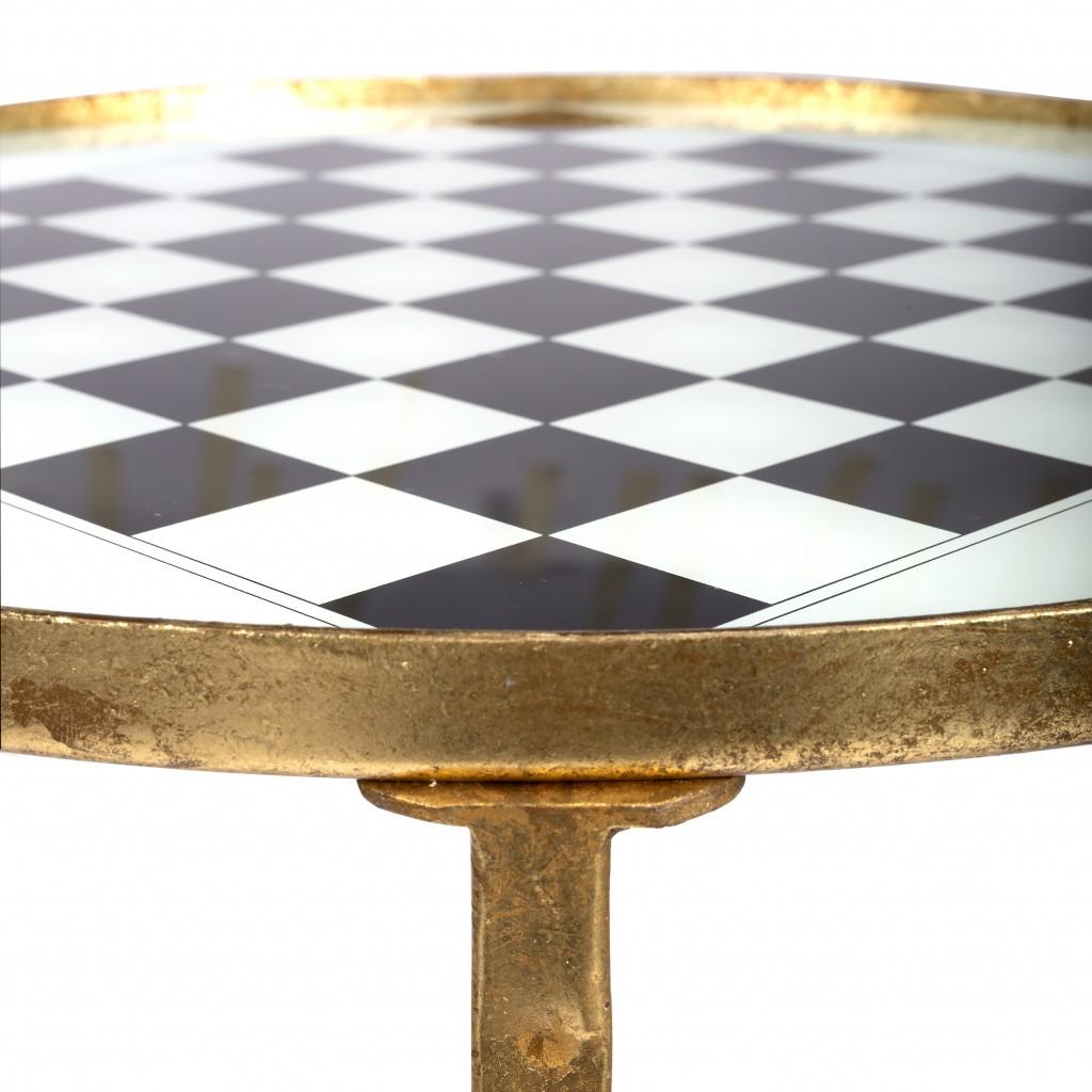 Antique Gold Black and White Game Table