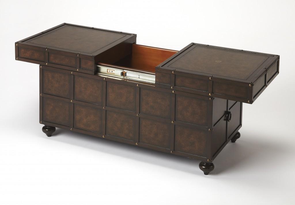 Faux Leather Storage Coffee Table