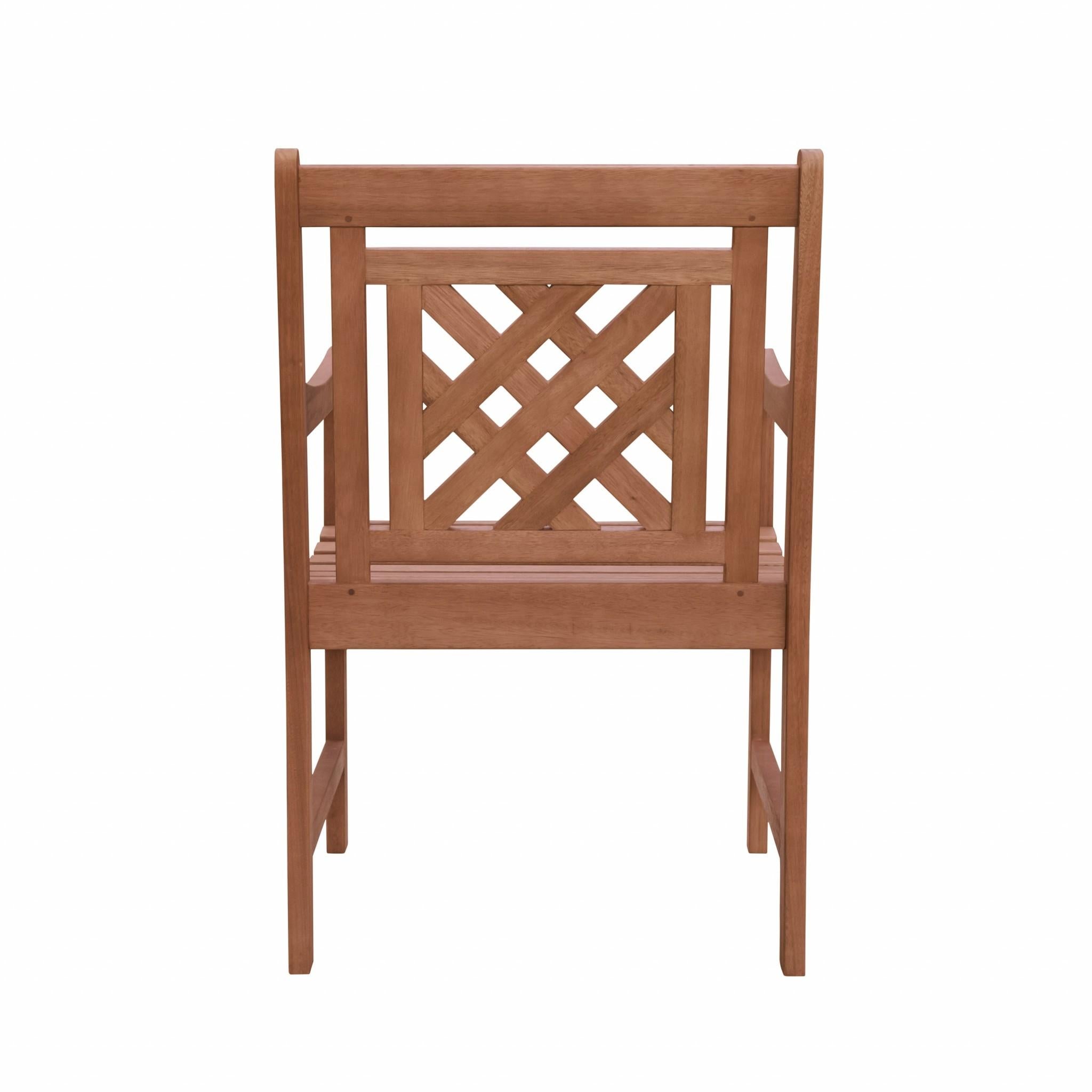 Brown Dining Armchair with Hatched Back