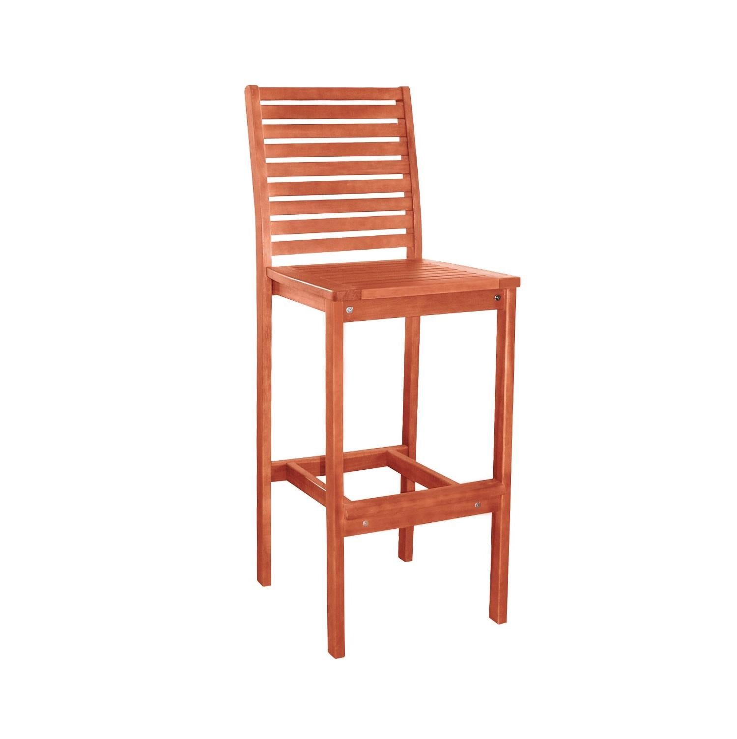 Brown Bar Chair with Horizontal Slats