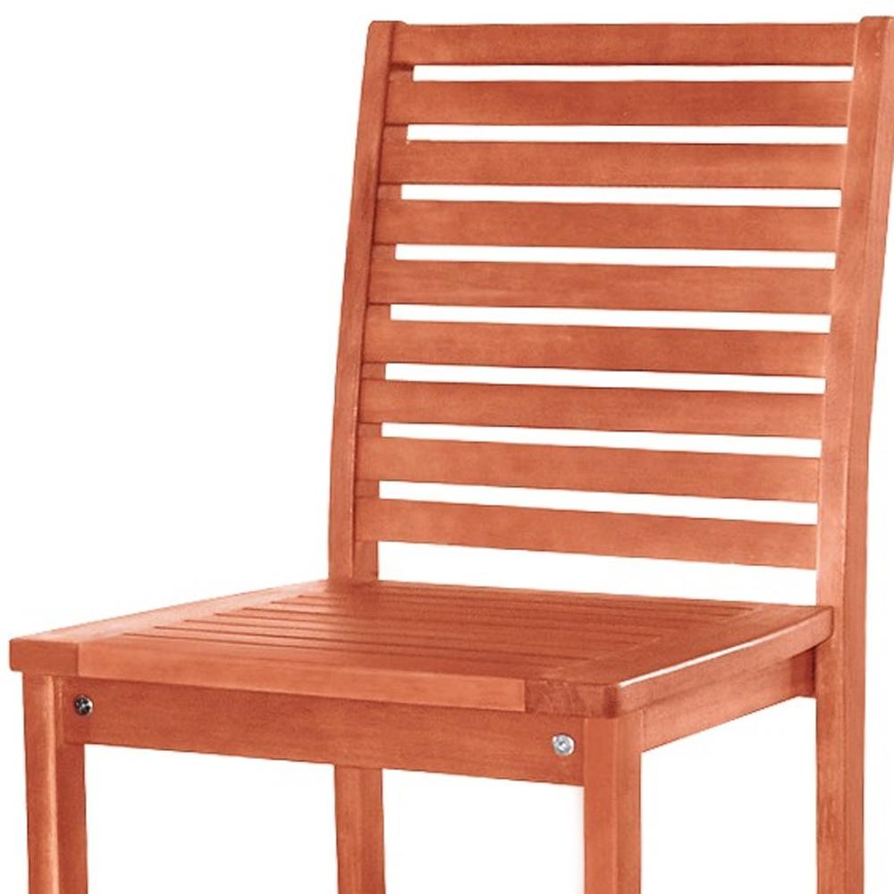 Brown Bar Chair with Horizontal Slats