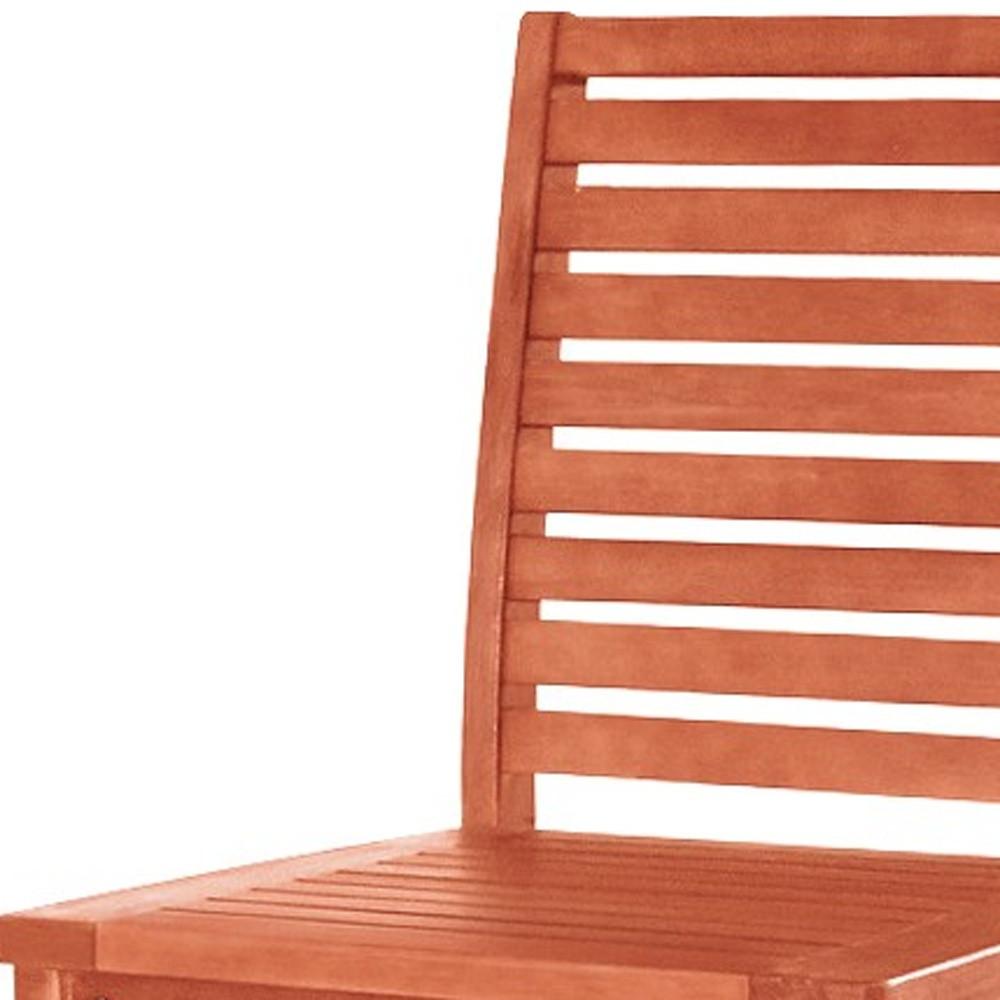 Brown Bar Chair with Horizontal Slats