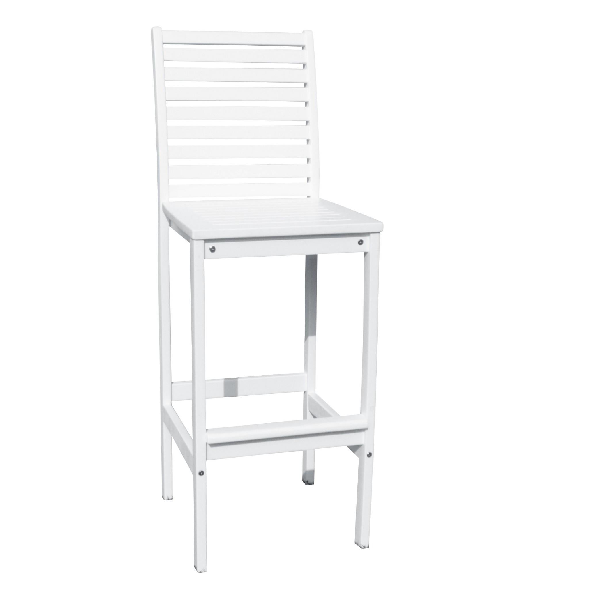 White Bar Chair with Horizontal Slats