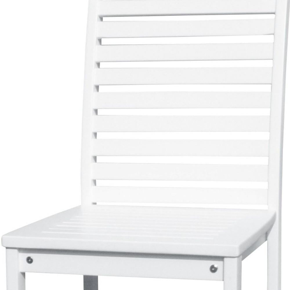 White Bar Chair with Horizontal Slats