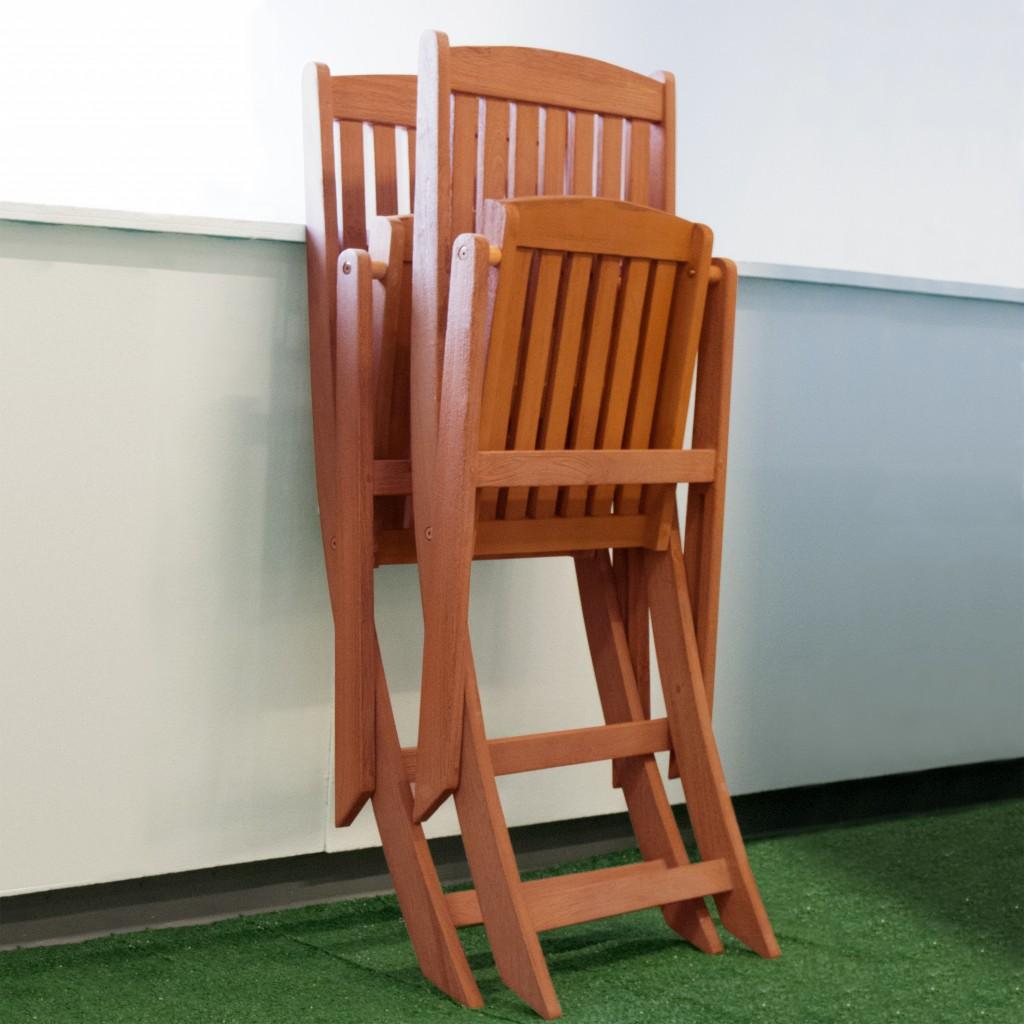 Set of Two Brown Folding Chairs