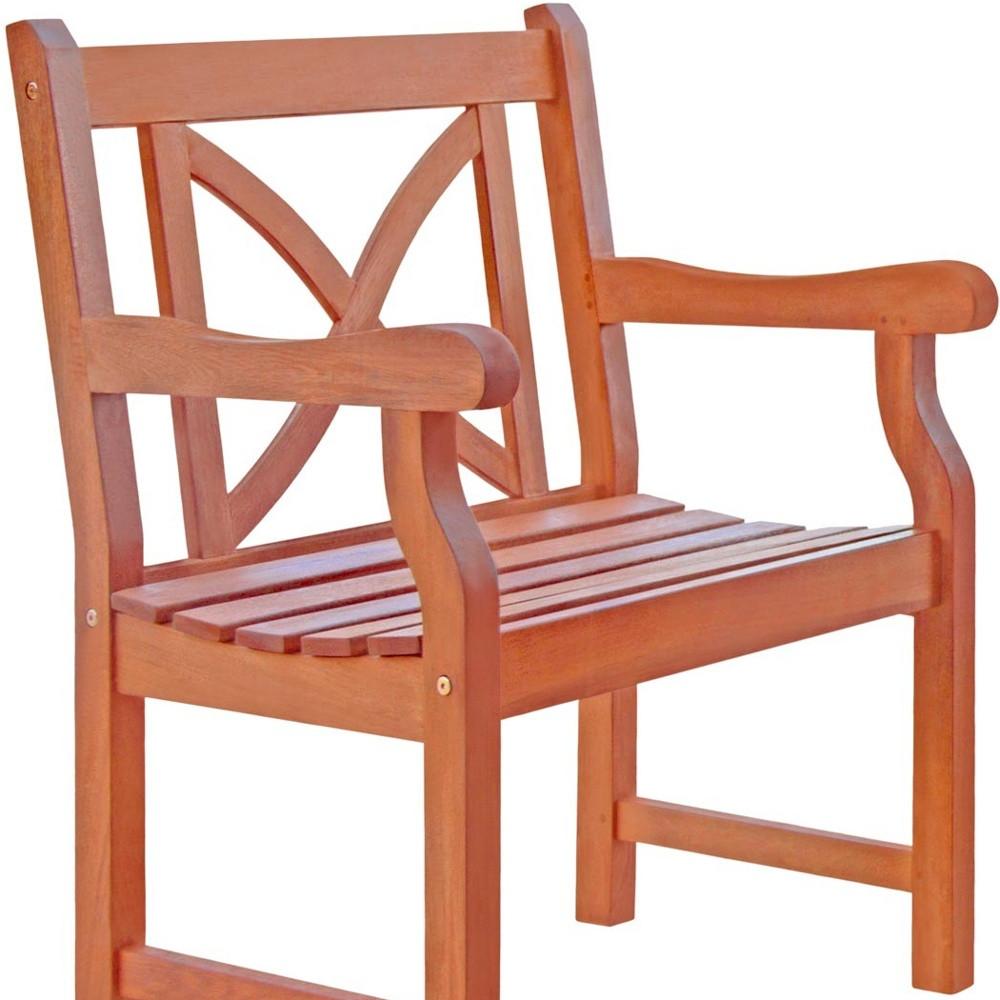 Brown Patio Armchair with Cross Back Design