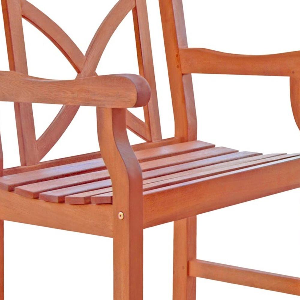 Brown Patio Armchair with Cross Back Design