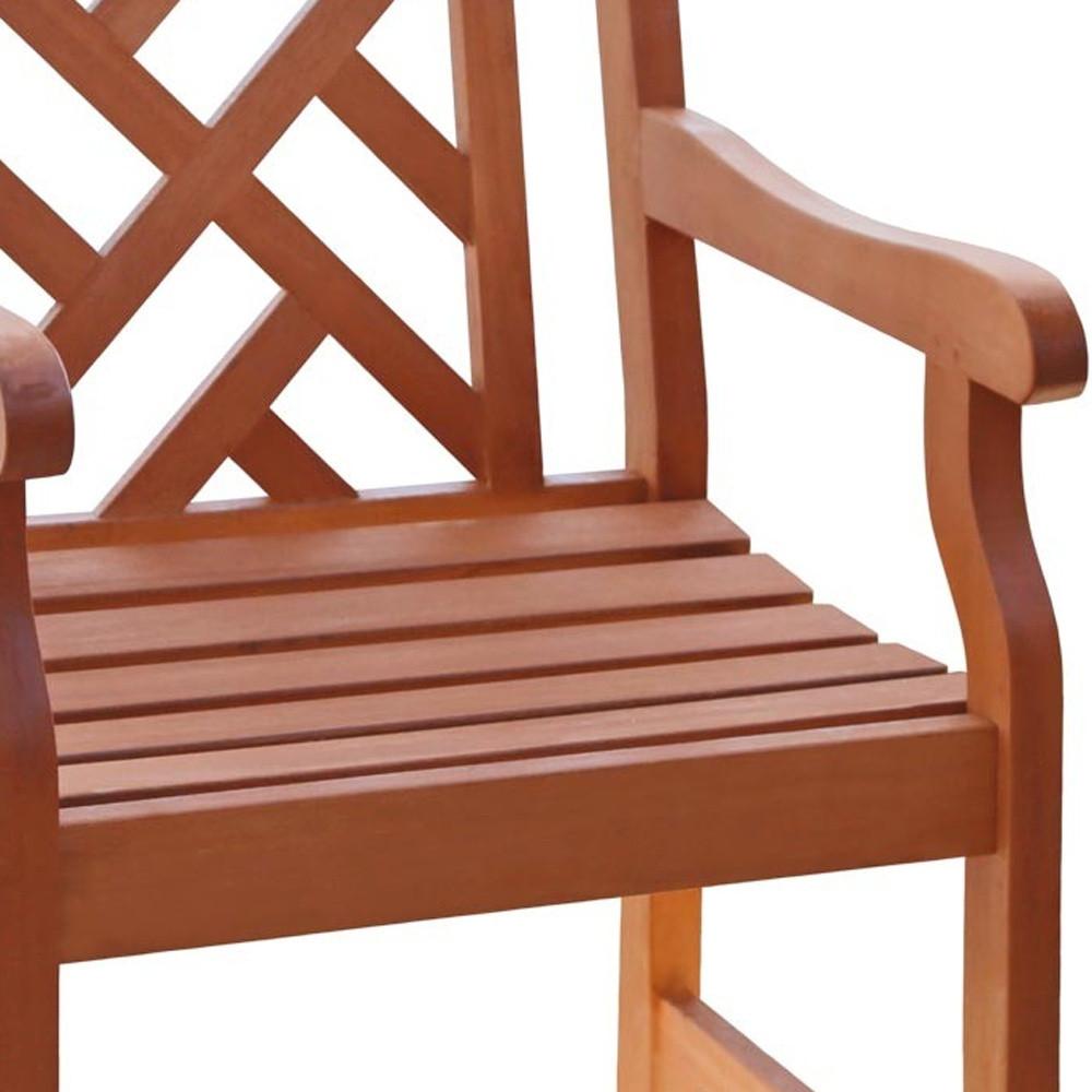 Brown Patio Armchair with Diagonal Design