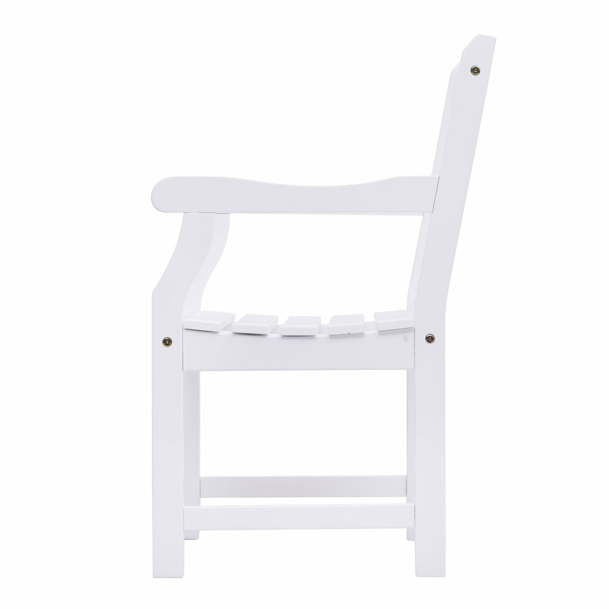 White Patio Armchair with Diagonal Design