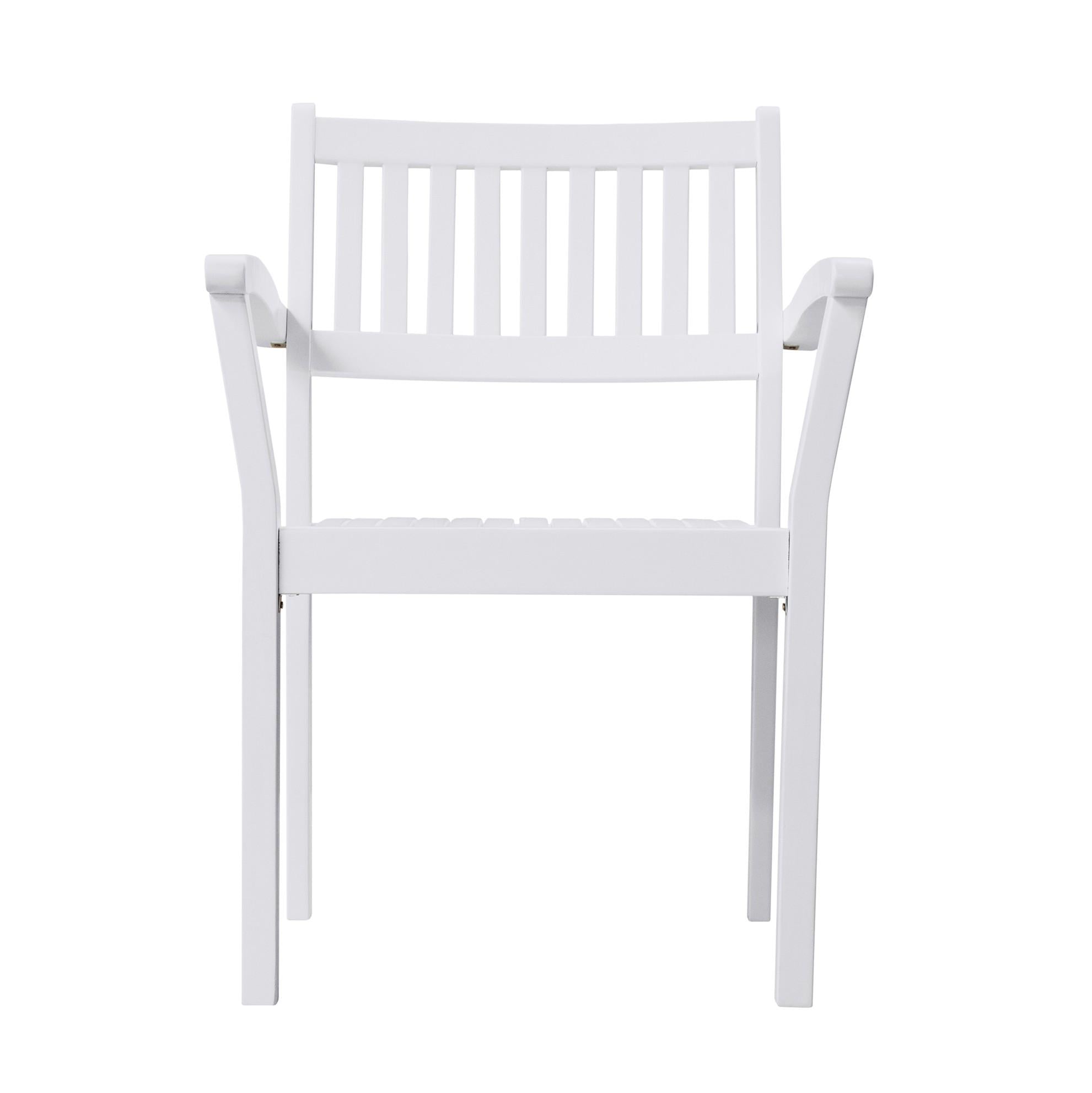 Set of Two White Stacking Armchairs