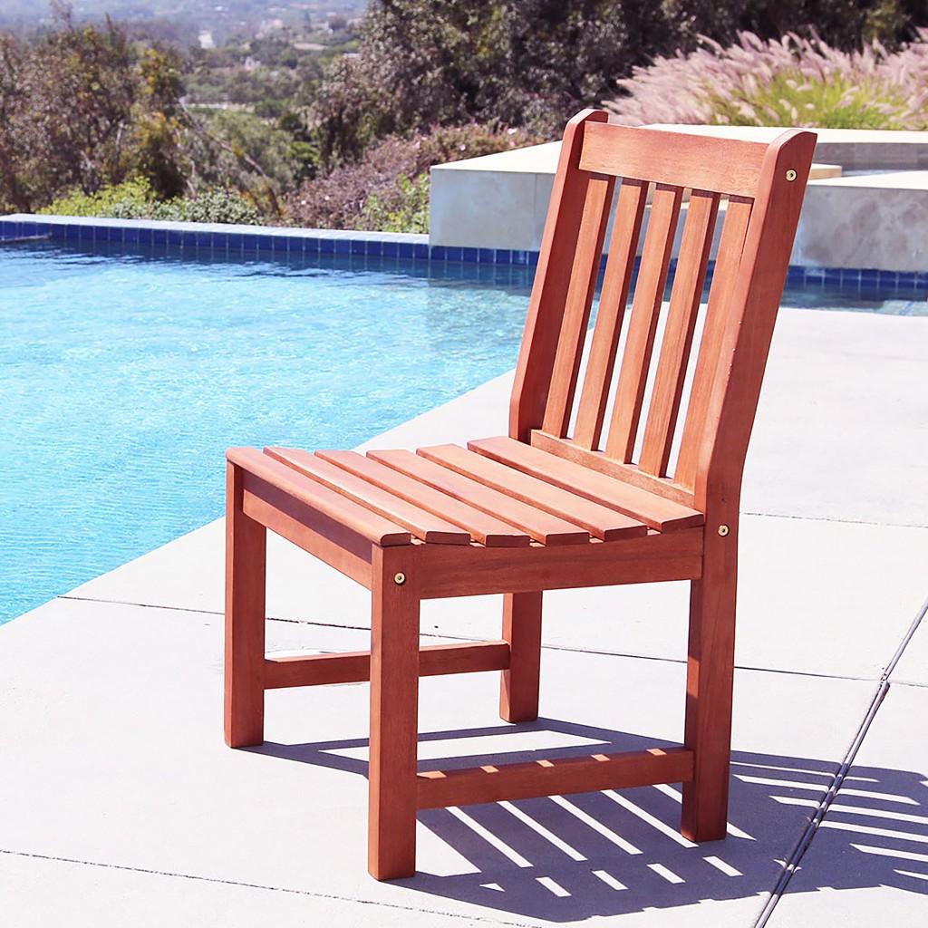 Brown Outdoor Armless Chair