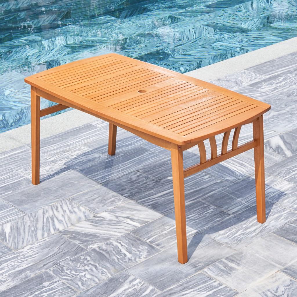 Natural Wood Dining Table with Sturdy Legs