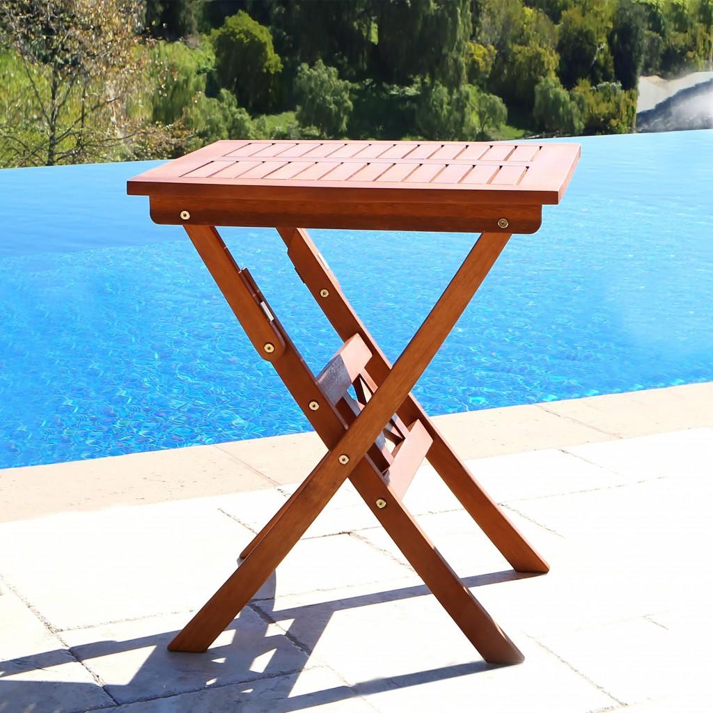 Sienna Brown Folding Serving Table