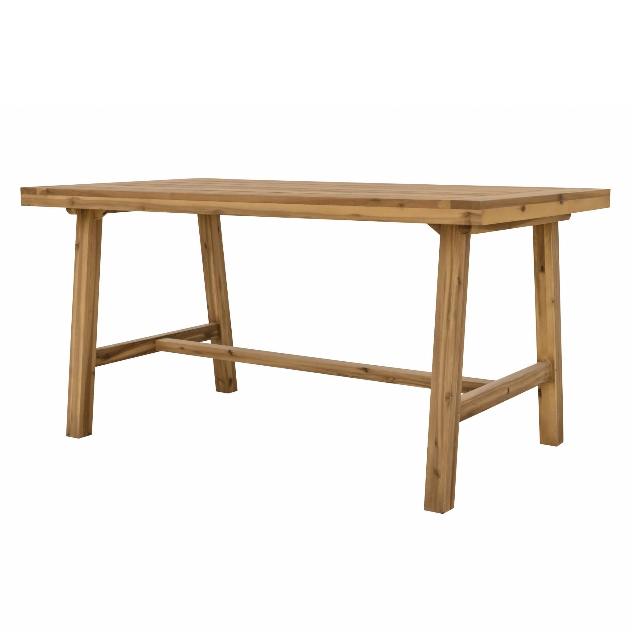 Natural Wood Dining Table with Leg Support