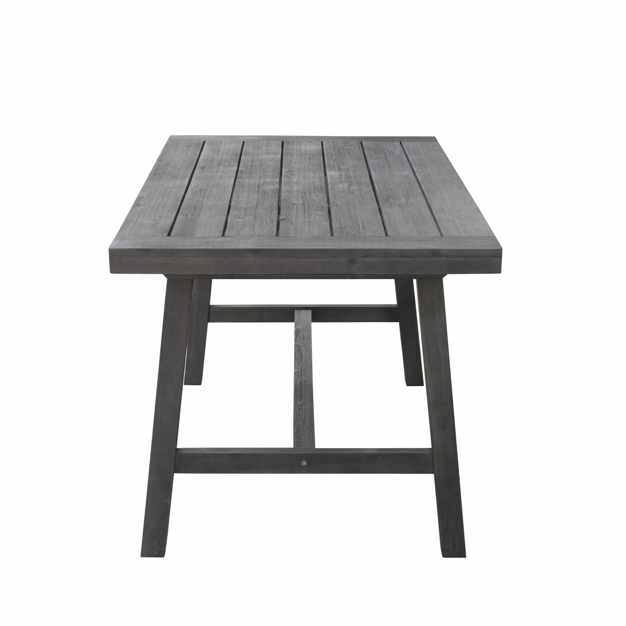 Dark Grey Dining Table with Leg Support