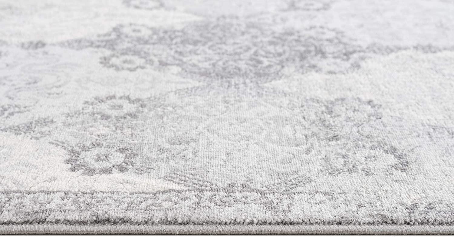 2’ x 20’ Gray Distressed Trellis Pattern Runner Rug