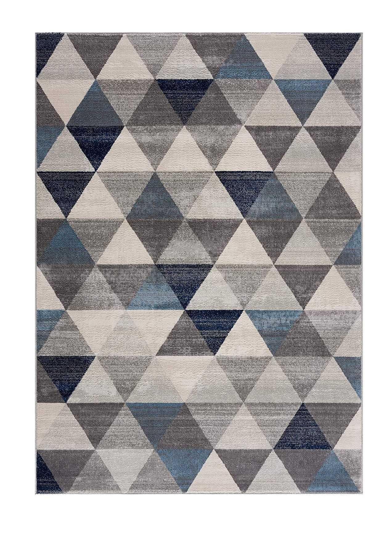 2’ x 8’ Navy Blue Geometric Diamond Runner Rug