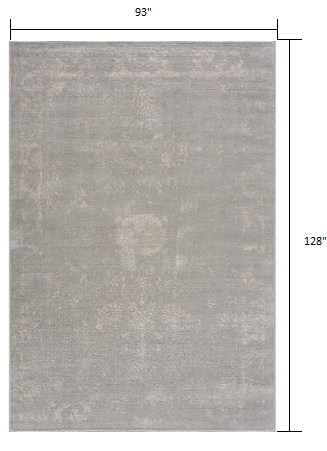 8’ x 11’ Modern Gray Distressed Area Rug