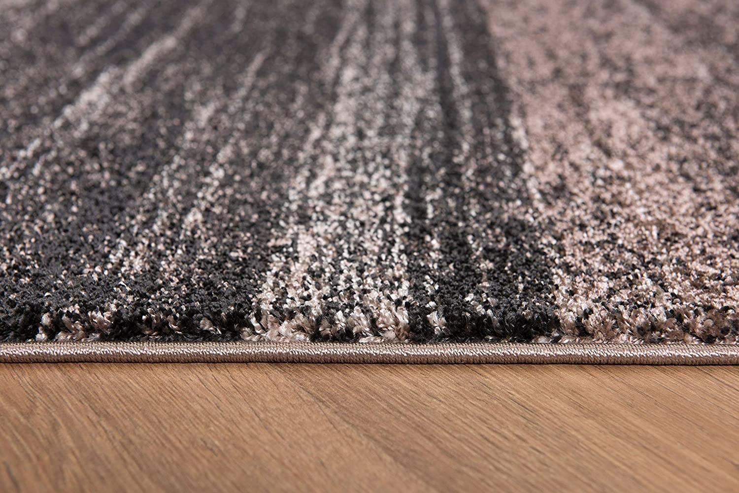 7’ x 9’ Brown and Beige Abstract Blocks Area Rug