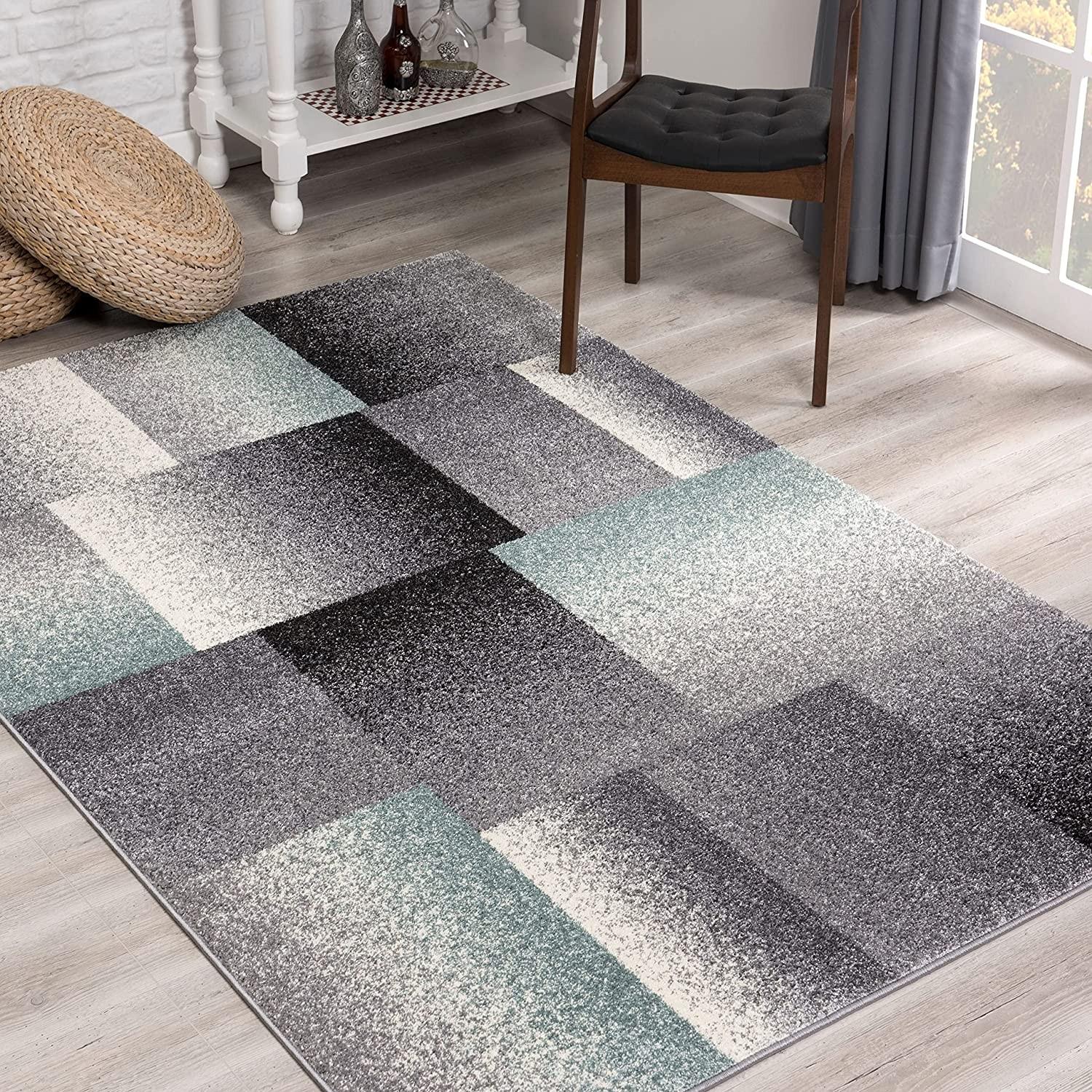 7' x 9’ Gray Modern Geometric Area Rug Default Title