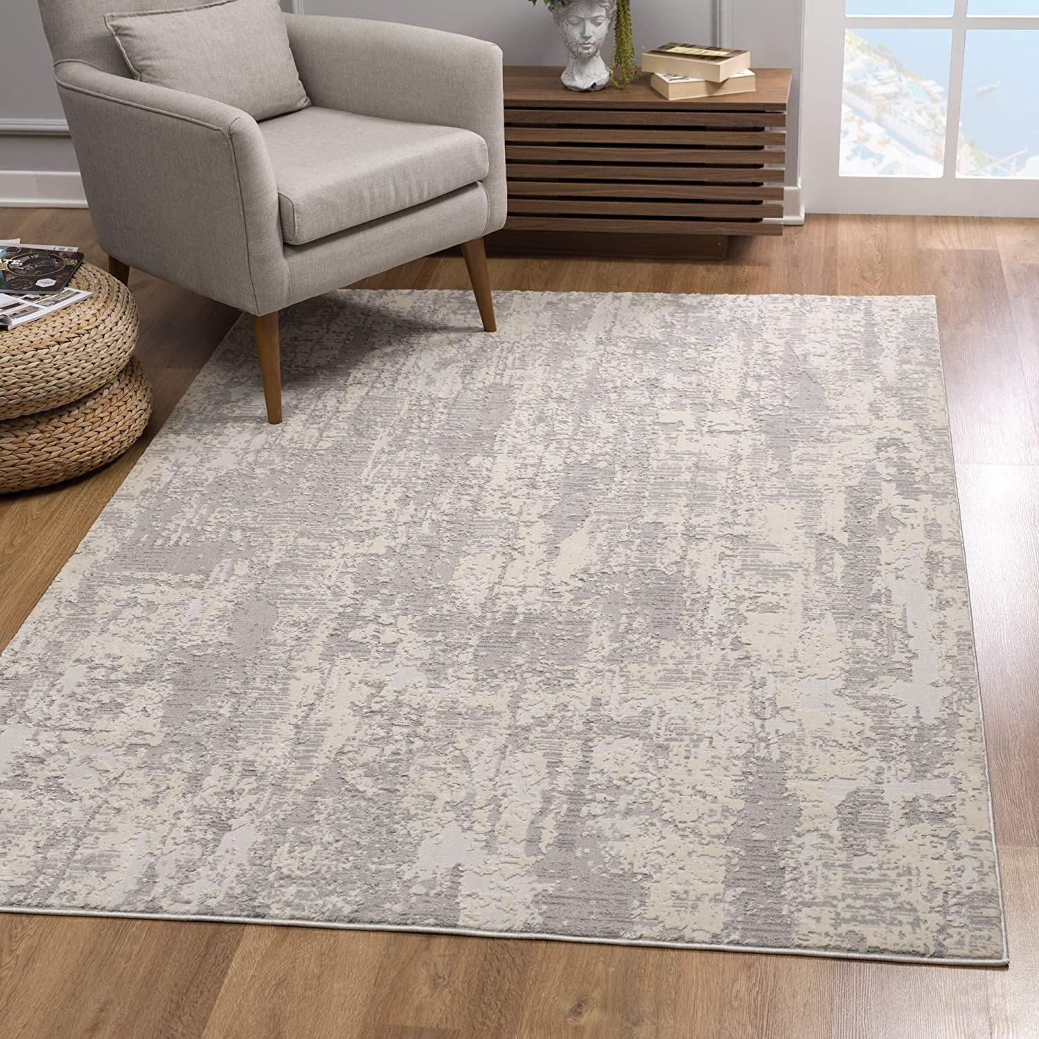 4’ x 6’ Gray Metro Modern Abstract Area Rug Default Title