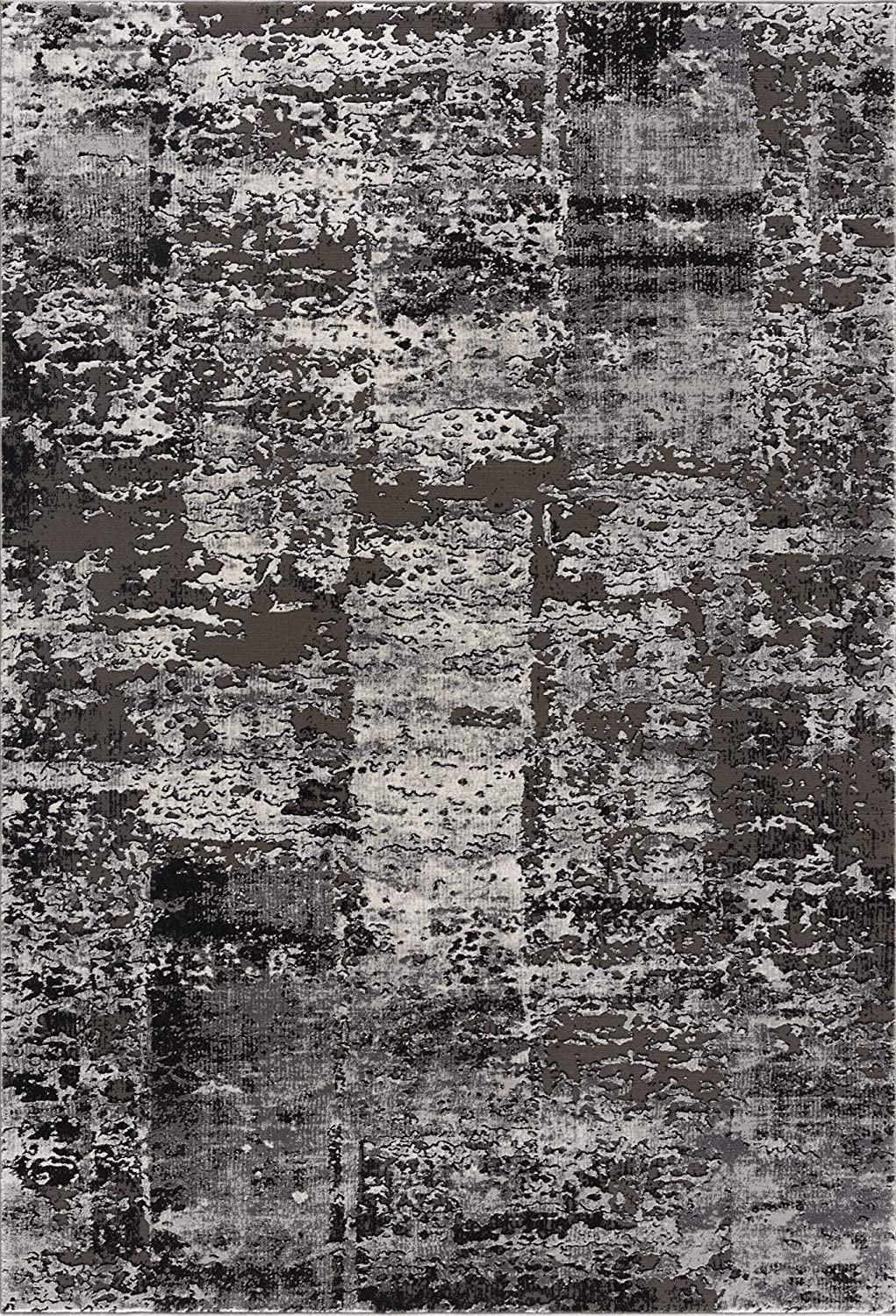 3’ x 5’ Gray Modern Abstract Area Rug