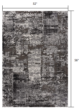 3’ x 5’ Gray Modern Abstract Area Rug