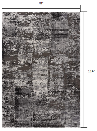 7’ x 10’ Gray Modern Abstract Area Rug