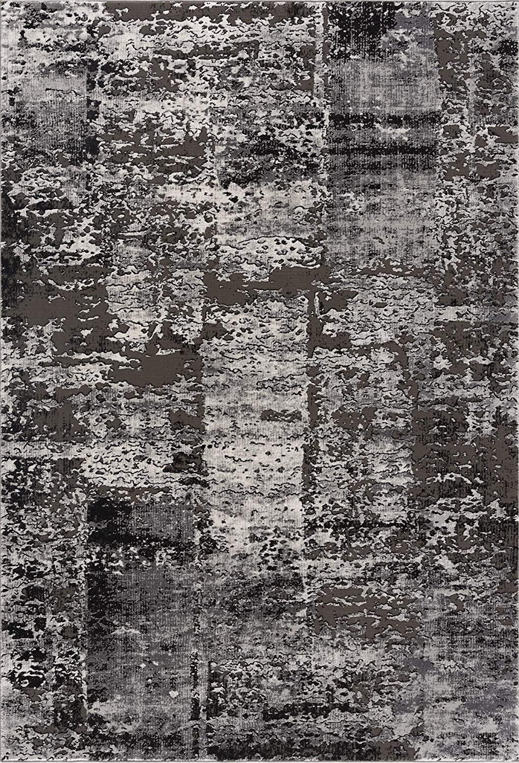 8’ x 11’ Gray Modern Abstract Area Rug