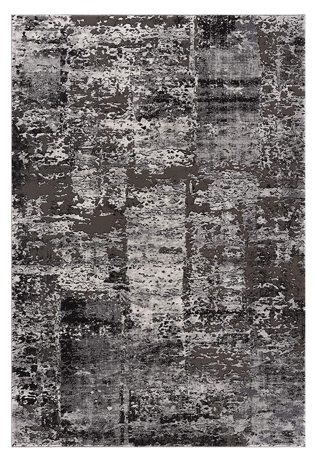 8’ x 11’ Gray Modern Abstract Area Rug