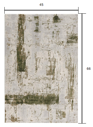 4’ x 6’ Green and Ivory Distressed Area Rug