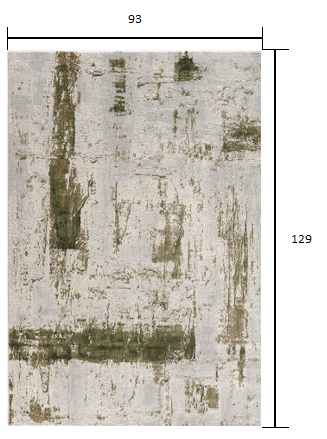 8’ x 11’ Green and Ivory Distressed Area Rug