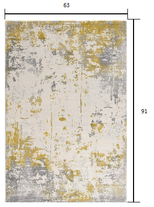 5’ x 8’ Gold and Gray Abstract Area Rug Default Title